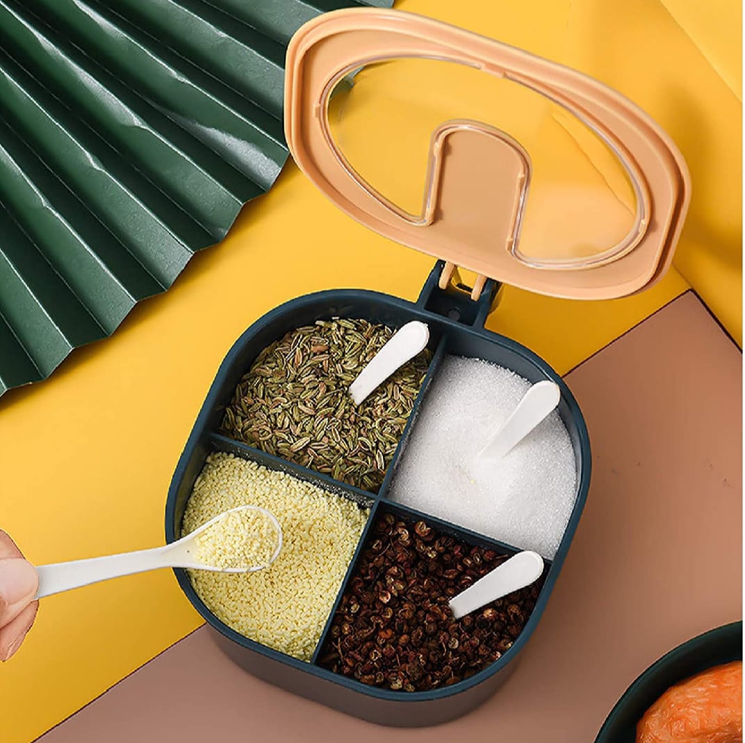 4 In 1 Partition Kitchen Seasoning Spice Box