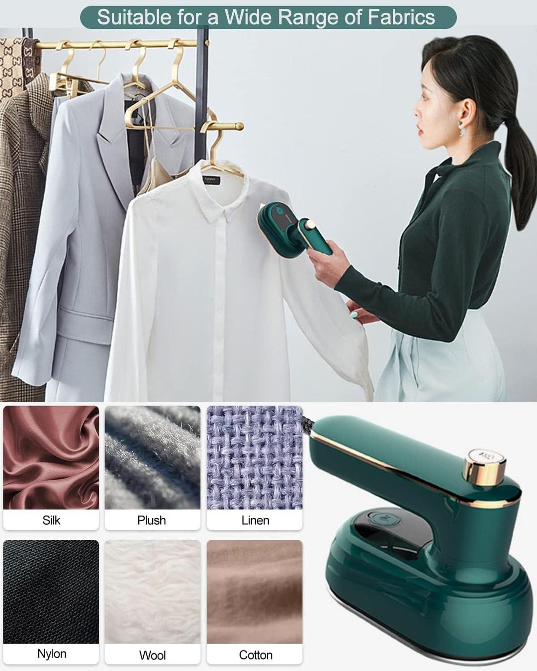 Portable Garment Steamer for Clothes, Lightable Professional Fabric Wrinkle Remover for Home & Travel