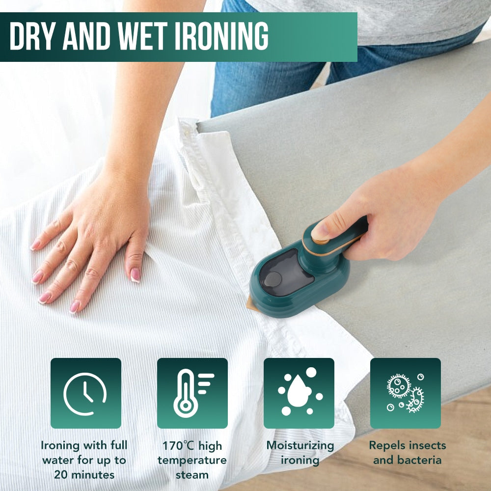 Portable Garment Steamer for Clothes, Lightable Professional Fabric Wrinkle Remover for Home & Travel